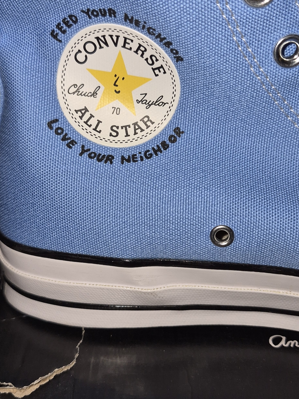 Converse Men's  Blue Canvas High-Top Sneakers with Strawberry Accent - Picture 5 of 10